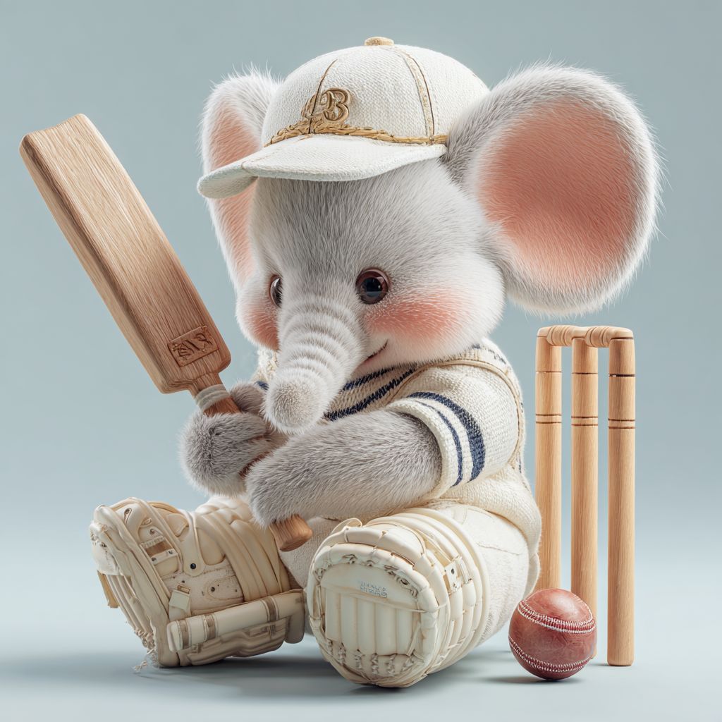 Bet on cricket matches with 7G777 casino Elephant mascot of 7G777 casino playing cricket